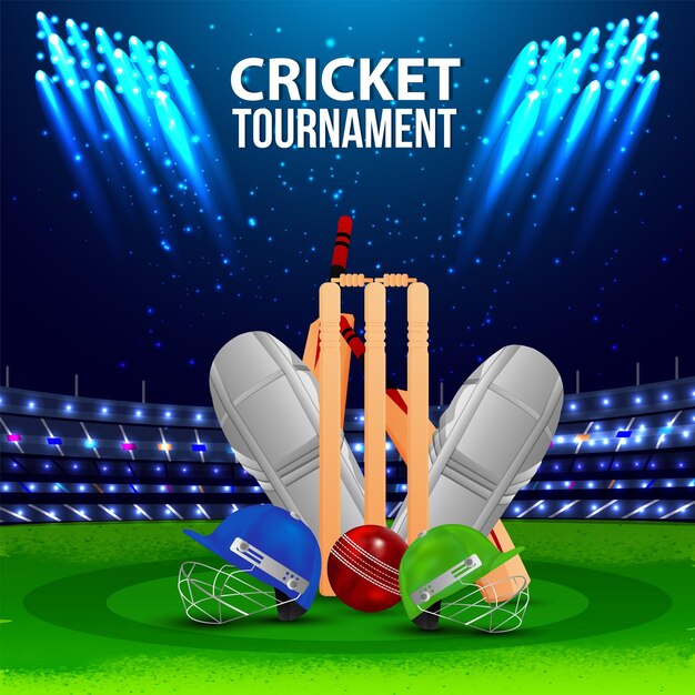 Cricket championship banner or poster design Vector Image